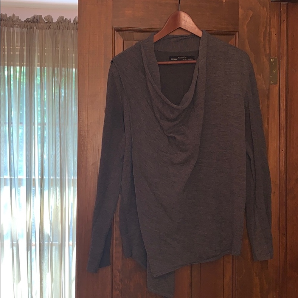 AllSaints Wrap Sweater with Cowl Neck